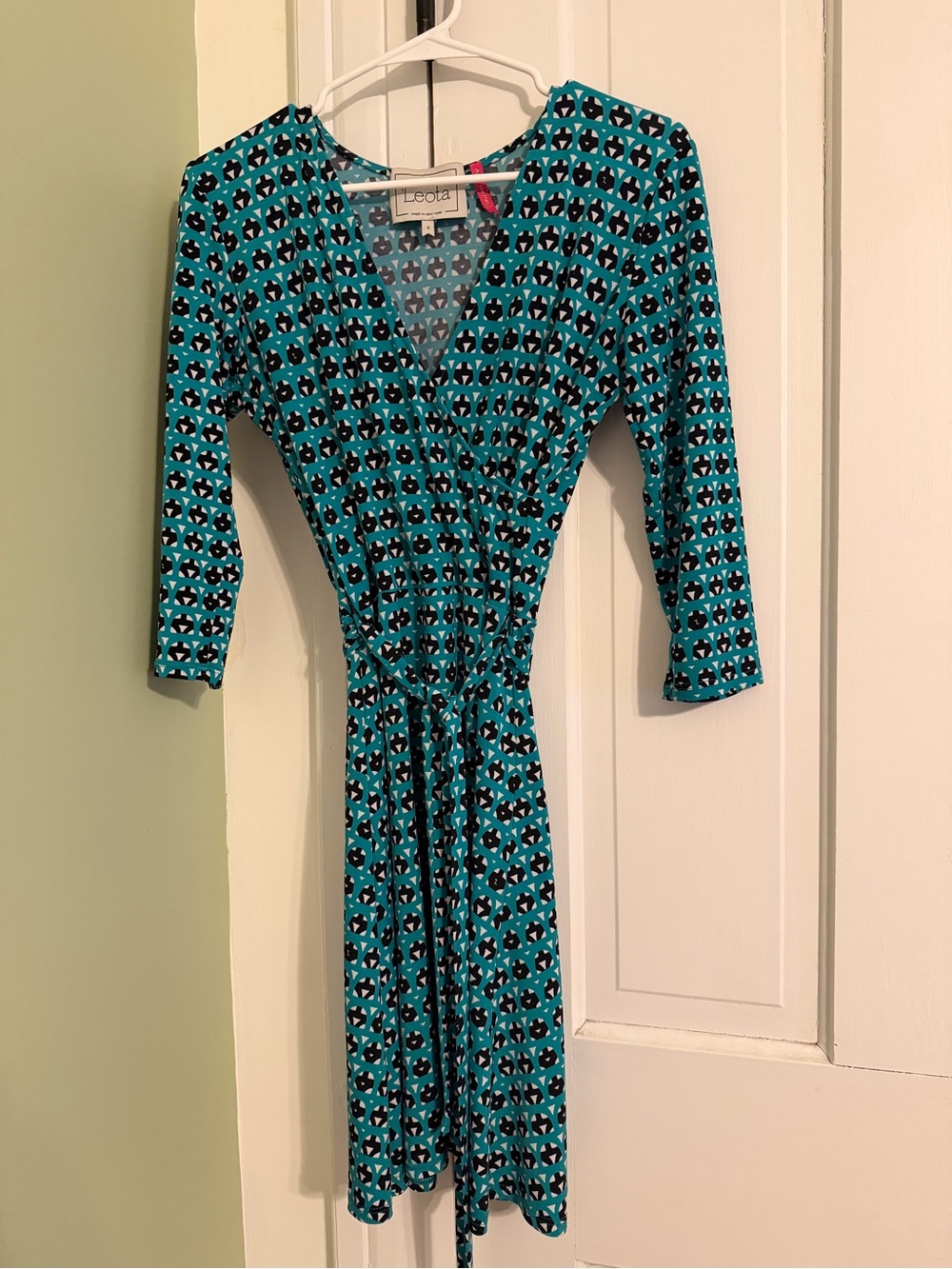 Leota Geometric Print Wrap Dress - Small